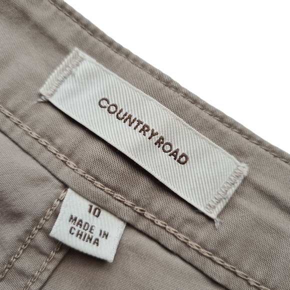 Country Road Size 10 Light Tan Cotton Skinny Casual Pants - Picture 2 of 7